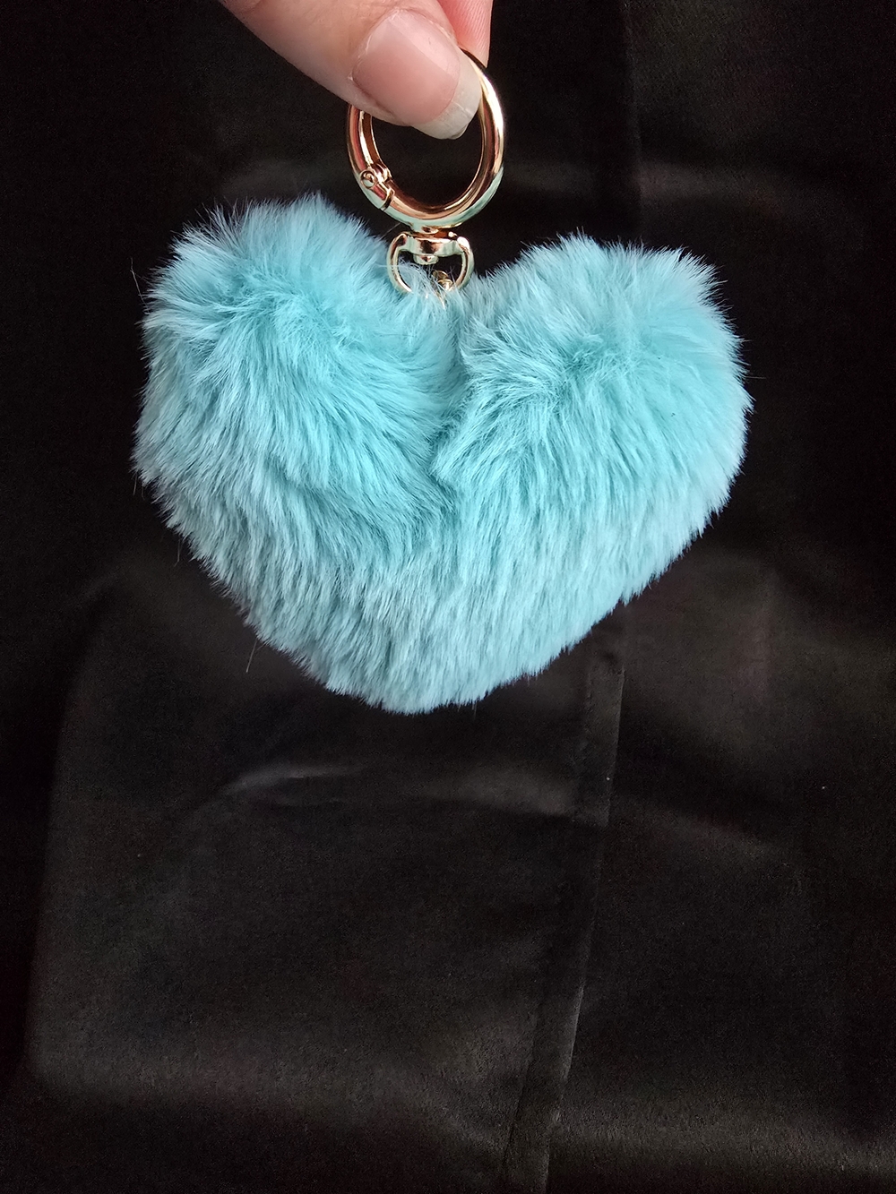 Tropical Heart Keychain Pom Pom / Bag Charm - Picture 6 of 8